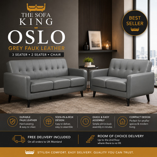 Grey sofas 3 2 - pu, seaters