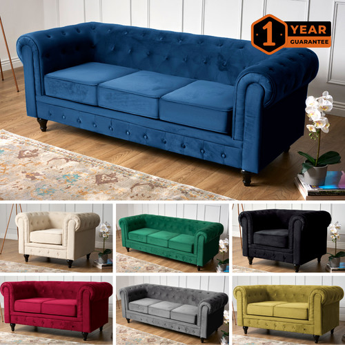 Chesterfield sofa suite - chesterfield, velvet