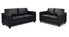 Black Sofas Faux Leather -