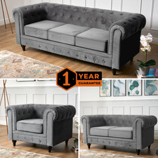 Chesterfield Sofa Suite Grey