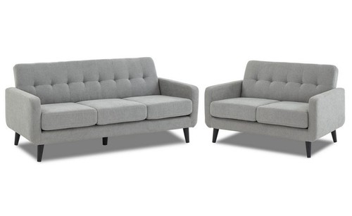 Light grey fabric sofas - grey,