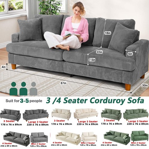 Seater corduroy sofa - seater,
